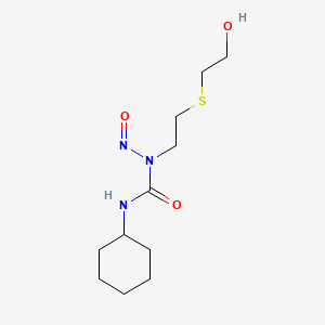 molecular formula C11H21N3O3S B13995905 Urea, N'-cyclohexyl-N-(2-((2-hydroxyethyl)thio)ethyl)-N-nitroso- CAS No. 73944-55-5