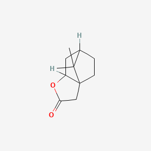 molecular formula C11H16O2 B13995920 4H-3a,6-Methanobenzofuran-2(3H)-one, tetrahydro-8,8-dimethyl- CAS No. 6295-37-0