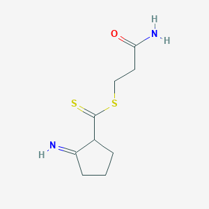 molecular formula C9H14N2OS2 B13995957 3-Amino-3-oxopropyl 2-iminocyclopentanecarbodithioate CAS No. 63058-86-6