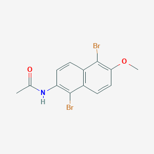 molecular formula C13H11Br2NO2 B13995980 N-(1,5-dibromo-6-methoxynaphthalen-2-yl)acetamide CAS No. 16198-80-4