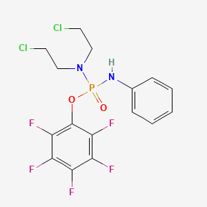 molecular formula C16H14Cl2F5N2O2P B13996003 N-[bis(2-chloroethyl)amino-(2,3,4,5,6-pentafluorophenoxy)phosphoryl]aniline CAS No. 70539-69-4