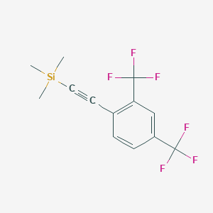 molecular formula C13H12F6Si B13996078 Silane, [[2,4-bis(trifluoromethyl)phenyl]ethynyl]trimethyl- CAS No. 88444-80-8