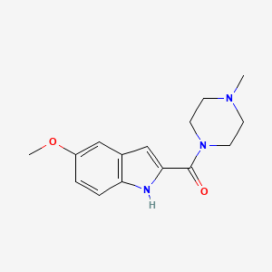 molecular formula C15H19N3O2 B13996142 Piperazine, 1-((5-methoxyindol-2-yl)carbonyl)-4-methyl- CAS No. 28837-78-7