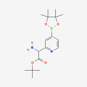 molecular formula C17H27BN2O4 B13996146 Tert-butyl 2-amino-2-[4-(4,4,5,5-tetramethyl-1,3,2-dioxaborolan-2-yl)pyridin-2-yl]acetate 
