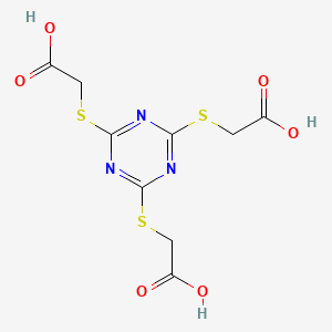molecular formula C9H9N3O6S3 B13996257 2-[[4,6-Bis(carboxymethylsulfanyl)-1,3,5-triazin-2-yl]sulfanyl]acetic acid CAS No. 68322-95-2