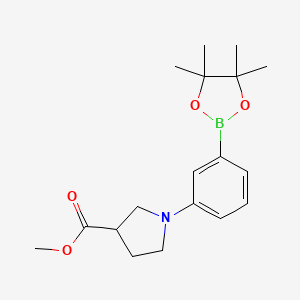 molecular formula C18H26BNO4 B13996328 Methyl 1-(3-(4,4,5,5-tetramethyl-1,3,2-dioxaborolan-2-yl)phenyl)pyrrolidine-3-carboxylate 