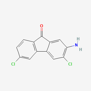 molecular formula C13H7Cl2NO B13996358 2-Amino-3,6-dichlorofluoren-9-one CAS No. 91821-95-3