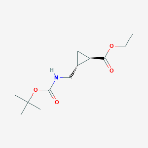 molecular formula C12H21NO4 B1399636 Ethyl (1R,2R)-rel-2-(Boc-aminomethyl)cyclopropanecarboxylate CAS No. 946598-53-4