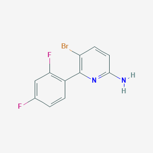 molecular formula C11H7BrF2N2 B1399638 5-Bromo-6-(2,4-difluorophenyl)pyridin-2-amine CAS No. 1189817-66-0