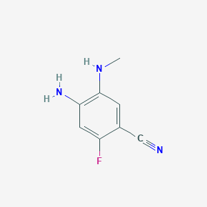 molecular formula C8H8FN3 B13996413 4-Amino-2-fluoro-5-(methylamino)benzonitrile 