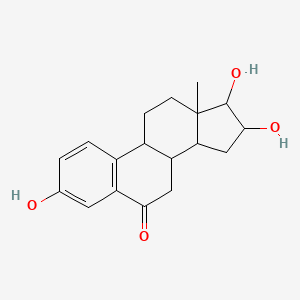 molecular formula C18H22O4 B13996415 3,16,17-trihydroxy-13-methyl-8,9,11,12,14,15,16,17-octahydro-7H-cyclopenta[a]phenanthren-6-one 