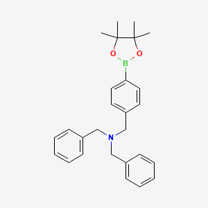 molecular formula C27H32BNO2 B1399642 Dibenzyl-[4-(4,4,5,5-tetramethyl-[1,3,2]dioxaborolan-2-yl)-benzyl]-amine CAS No. 1221824-21-0