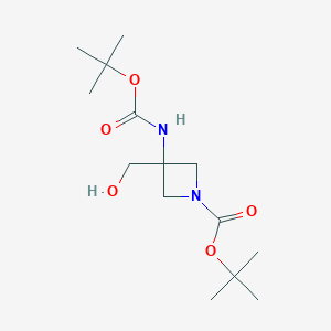 molecular formula C14H26N2O5 B1399646 1-Boc-3-(boc-amino)azetidine-3-methanol CAS No. 1105662-61-0