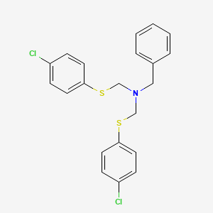 molecular formula C21H19Cl2NS2 B13996462 n-Benzyl-1-[(4-chlorophenyl)sulfanyl]-n-{[(4-chlorophenyl)sulfanyl]methyl}methanamine CAS No. 67857-75-4