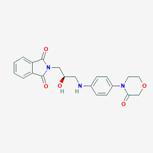 molecular formula C21H21N3O5 B139965 (R)-2-(2-Hydroxy-3-((4-(3-oxomorpholino)phenyl)amino)propyl)isoindoline-1,3-dione CAS No. 446292-07-5