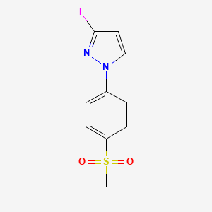 molecular formula C10H9IN2O2S B13996581 3-Iodo-1-(4-(methylsulfonyl)phenyl)-1H-pyrazole 