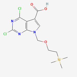 molecular formula C13H17Cl2N3O3Si B1399661 2,4-Dichloro-7-sem-7H-pyrrolo[2,3-D]pyrimidine-5-carboxylic acid CAS No. 950661-85-5