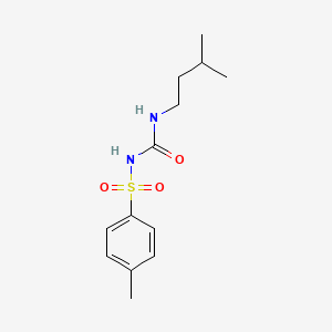 molecular formula C13H20N2O3S B13996613 3-(3-Methylbutyl)-1-(4-methylphenyl)sulfonyl-urea CAS No. 91905-22-5