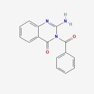 molecular formula C15H11N3O2 B13996637 2-Amino-3-benzoylquinazolin-4(3H)-one CAS No. 52393-73-4