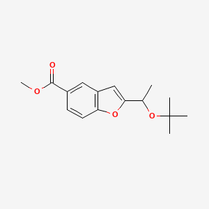 molecular formula C16H20O4 B1399665 2-(1-tert-Butoxy-ethyl)-benzofuran-5-carboxylic acid methyl ester CAS No. 1154060-89-5