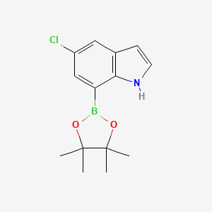 molecular formula C14H17BClNO2 B13996657 5-chloro-7-(4,4,5,5-tetramethyl-1,3,2-dioxaborolan-2-yl)-1H-indole 