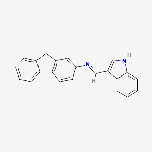 molecular formula C22H16N2 B13996658 9H-fluoren-2-amine,n-(1h-indol-3-ylmethylene)- CAS No. 6341-11-3