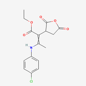 molecular formula C16H16ClNO5 B13996661 Ethyl 3-(4-chloroanilino)-2-(2,5-dioxooxolan-3-yl)but-2-enoate 