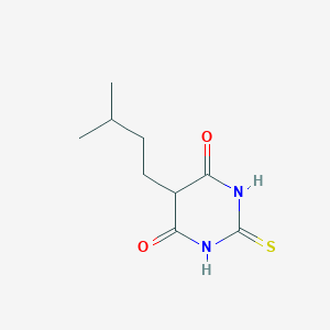 molecular formula C9H14N2O2S B13996815 5-(3-Methylbutyl)-2-sulfanylidene-1,3-diazinane-4,6-dione CAS No. 90565-96-1