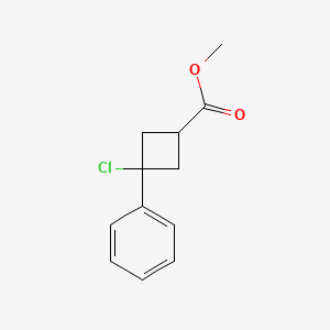 molecular formula C12H13ClO2 B13996851 methyl 3-chloro-3-phenylcyclobutane-1-carboxylate 