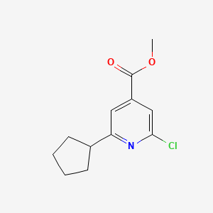 molecular formula C12H14ClNO2 B13996853 Methyl 2-chloro-6-cyclopentylisonicotinate 
