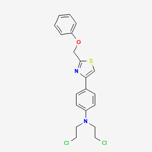 molecular formula C20H20Cl2N2OS B13996862 n,n-Bis(2-chloroethyl)-4-[2-(phenoxymethyl)-1,3-thiazol-4-yl]aniline CAS No. 33666-09-0