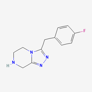 molecular formula C12H13FN4 B1399693 3-(4-Fluorobenzyl)-5,6,7,8-tetrahydro-[1,2,4]triazolo[4,3-a]pyrazine CAS No. 1159553-30-6
