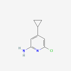 molecular formula C8H9ClN2 B13996933 6-Chloro-4-cyclopropylpyridin-2-amine 