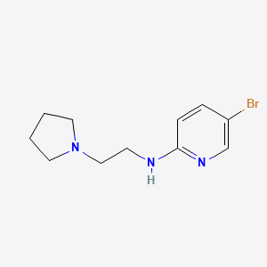 molecular formula C11H16BrN3 B1399694 5-Bromo-N-[2-(pyrrolidin-1-yl)ethyl]pyridin-2-amine CAS No. 690264-84-7