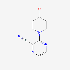 molecular formula C10H10N4O B1399696 3-(4-Oxopiperidin-1-yl)pyrazine-2-carbonitrile CAS No. 1250373-17-1
