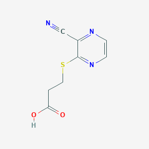 molecular formula C8H7N3O2S B1399697 3-[(3-Cyanopyrazin-2-yl)thio]propanoic acid CAS No. 1342724-57-5