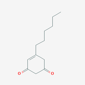 molecular formula C12H18O2 B13996985 5-Hexylcyclohex-4-ene-1,3-dione CAS No. 5447-85-8