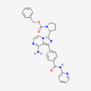 molecular formula C30H27N7O3 B13996986 Benzyl 2-[8-amino-1-[4-(pyridin-2-ylcarbamoyl)phenyl]imidazo[1,5-a]pyrazin-3-yl]pyrrolidine-1-carboxylate 
