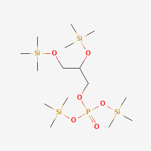 molecular formula C15H41O6PSi4 B13997087 Phosphoric acid, 2,3-bis(trimethylsiloxy)propyl bis(trimethylsilyl) ester CAS No. 31038-11-6