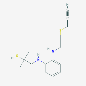 B139971 2-Methyl-1-[2-[(2-methyl-2-prop-2-ynylsulfanylpropyl)amino]anilino]propane-2-thiol CAS No. 135937-66-5