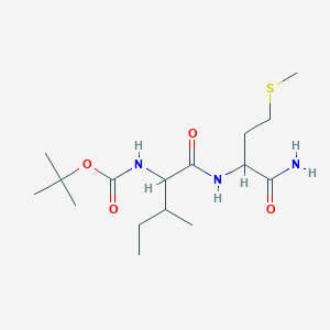 molecular formula C16H31N3O4S B13997132 tert-butyl N-[1-[(1-amino-4-methylsulfanyl-1-oxobutan-2-yl)amino]-3-methyl-1-oxopentan-2-yl]carbamate CAS No. 2807-73-0