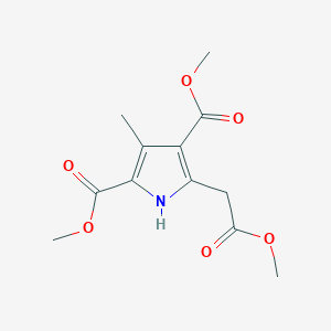 molecular formula C12H15NO6 B13997202 dimethyl 5-(2-methoxy-2-oxoethyl)-3-methyl-1H-pyrrole-2,4-dicarboxylate CAS No. 7494-94-2