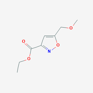 molecular formula C8H11NO4 B13997249 Ethyl 5-(methoxymethyl)isoxazole-3-carboxylate CAS No. 139297-52-2