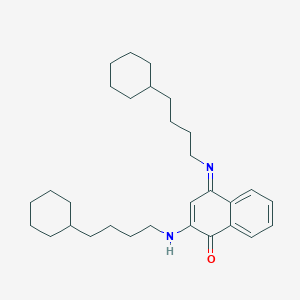 molecular formula C30H44N2O B13997313 (4e)-2-[(4-Cyclohexylbutyl)amino]-4-[(4-cyclohexylbutyl)imino]naphthalen-1(4h)-one CAS No. 25849-97-2