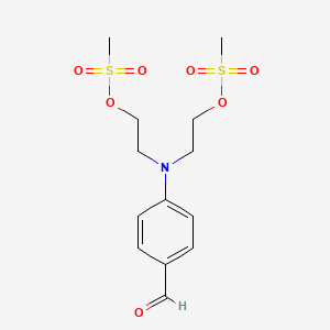 molecular formula C13H19NO7S2 B13997314 2-(4-Formyl(2-((methylsulfonyl)oxy)ethyl)anilino)ethyl methanesulfonate CAS No. 4248-79-7