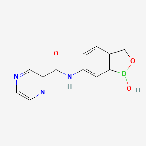 molecular formula C12H10BN3O3 B13997339 N-(1,3-dihydro-1-hydroxy-2,1-benzoxaborol-6-yl)-2-pyrazinecarboxamide 