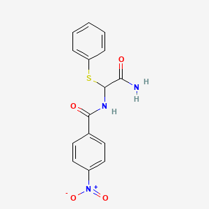 molecular formula C15H13N3O4S B13997373 N-(2-amino-2-oxo-1-phenylsulfanylethyl)-4-nitrobenzamide CAS No. 32496-94-9