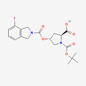 (2S,4R)-1-(tert-Butoxycarbonyl)-4-((4-fluoroisoindoline-2-carbonyl)oxy)pyrrolidine-2-carboxylic acid