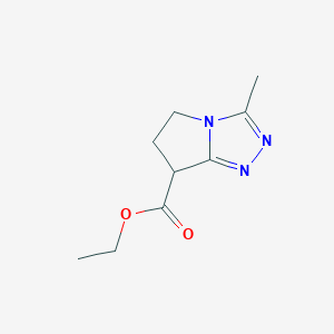 molecular formula C9H13N3O2 B1399741 ethyl 3-methyl-6,7-dihydro-5H-pyrrolo[2,1-c][1,2,4]triazole-7-carboxylate CAS No. 1190392-05-2