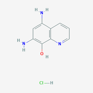 molecular formula C9H10ClN3O B13997417 5,7-Diaminoquinolin-8-ol;hydrochloride CAS No. 13207-71-1